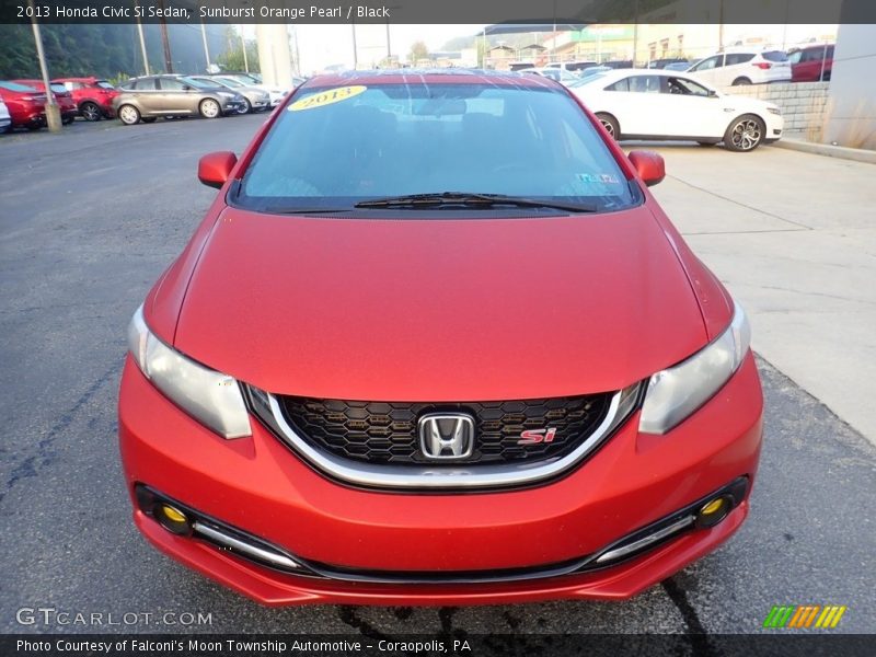Sunburst Orange Pearl / Black 2013 Honda Civic Si Sedan