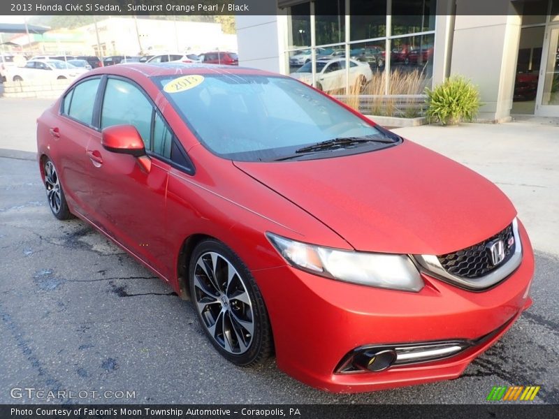 Sunburst Orange Pearl / Black 2013 Honda Civic Si Sedan