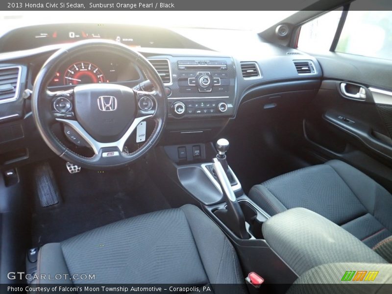 Sunburst Orange Pearl / Black 2013 Honda Civic Si Sedan