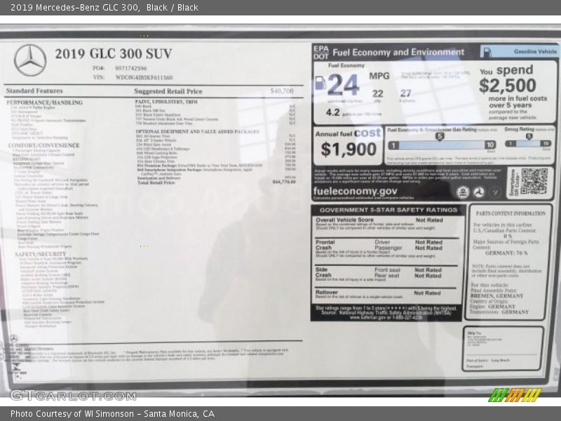Black / Black 2019 Mercedes-Benz GLC 300