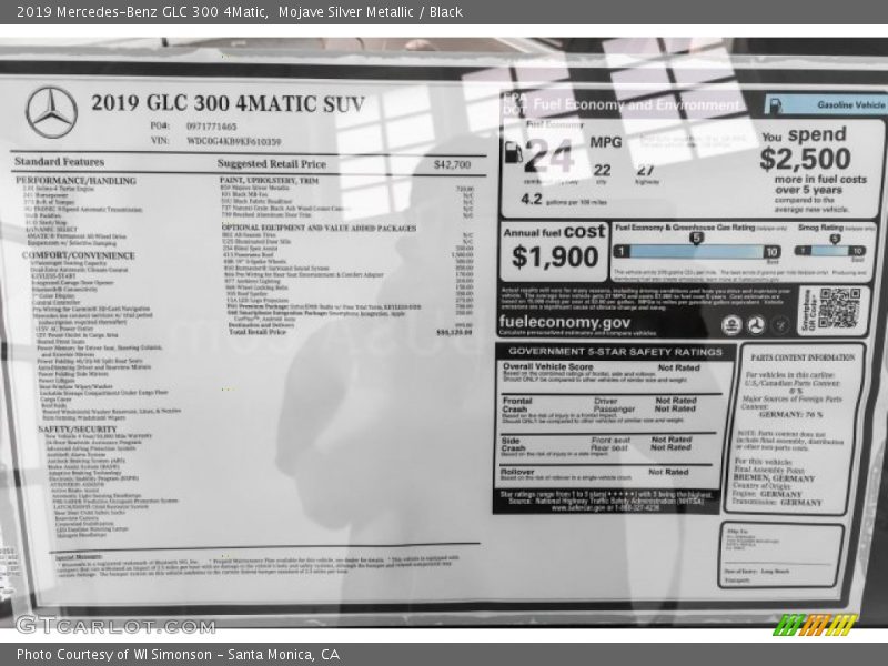 Mojave Silver Metallic / Black 2019 Mercedes-Benz GLC 300 4Matic