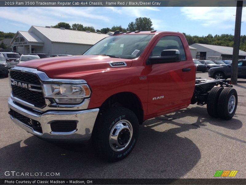 Flame Red / Black/Diesel Gray 2019 Ram 3500 Tradesman Regular Cab 4x4 Chassis