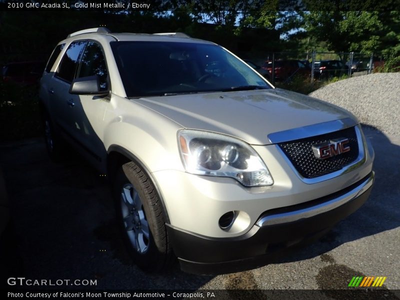 Gold Mist Metallic / Ebony 2010 GMC Acadia SL