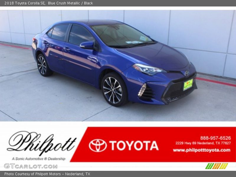 Blue Crush Metallic / Black 2018 Toyota Corolla SE