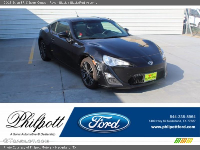 Raven Black / Black/Red Accents 2013 Scion FR-S Sport Coupe