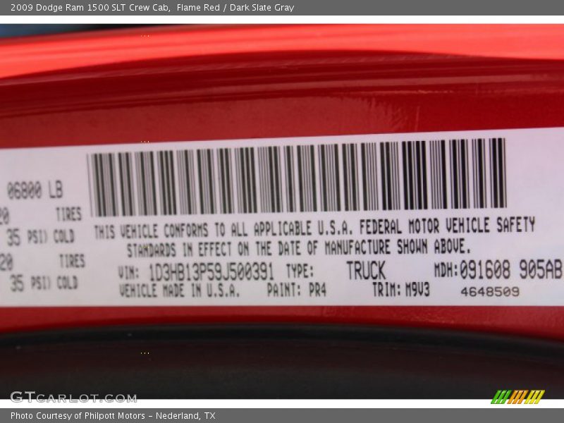 Flame Red / Dark Slate Gray 2009 Dodge Ram 1500 SLT Crew Cab
