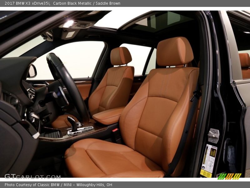 Carbon Black Metallic / Saddle Brown 2017 BMW X3 xDrive35i