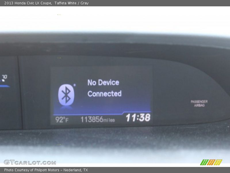 Taffeta White / Gray 2013 Honda Civic LX Coupe