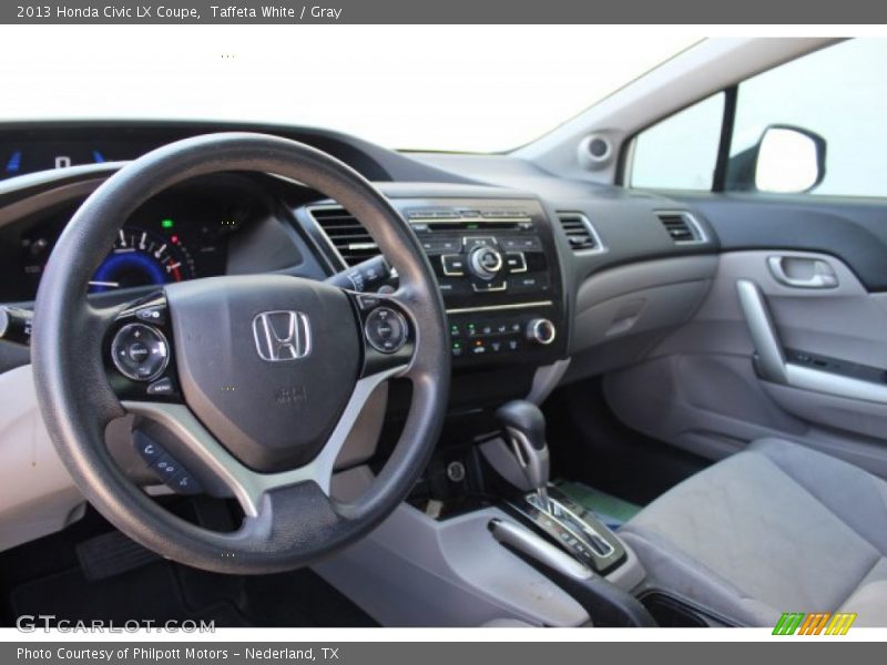 Taffeta White / Gray 2013 Honda Civic LX Coupe