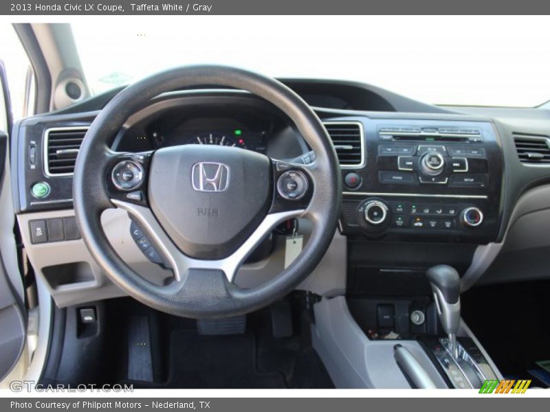 Taffeta White / Gray 2013 Honda Civic LX Coupe