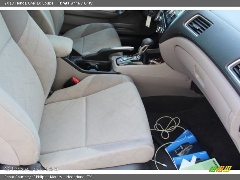 Taffeta White / Gray 2013 Honda Civic LX Coupe
