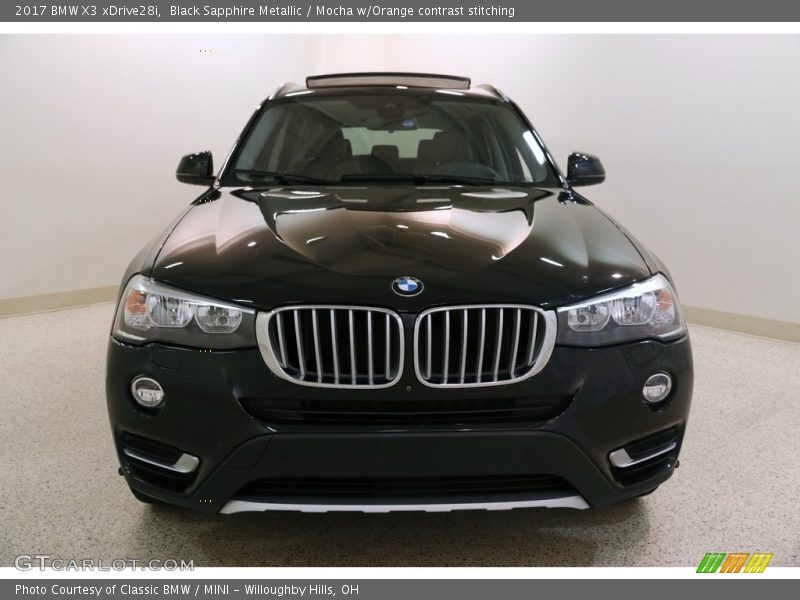 Black Sapphire Metallic / Mocha w/Orange contrast stitching 2017 BMW X3 xDrive28i