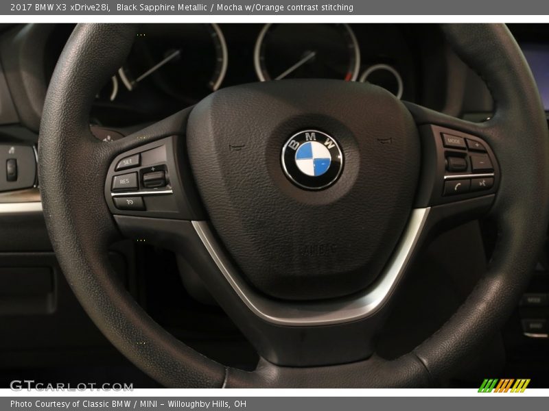 Black Sapphire Metallic / Mocha w/Orange contrast stitching 2017 BMW X3 xDrive28i