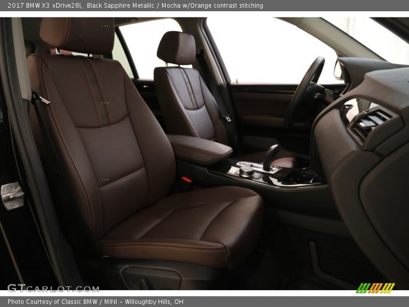 Black Sapphire Metallic / Mocha w/Orange contrast stitching 2017 BMW X3 xDrive28i
