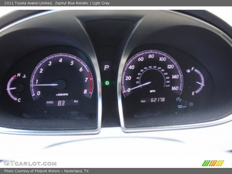 Zephyr Blue Metallic / Light Gray 2011 Toyota Avalon Limited