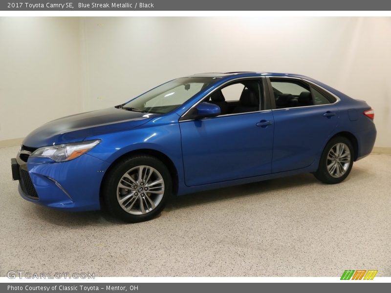 Blue Streak Metallic / Black 2017 Toyota Camry SE