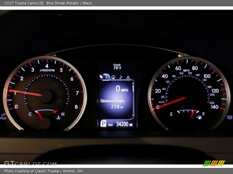 Blue Streak Metallic / Black 2017 Toyota Camry SE