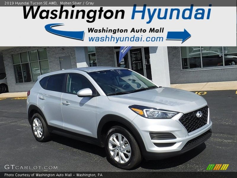 Molten Silver / Gray 2019 Hyundai Tucson SE AWD