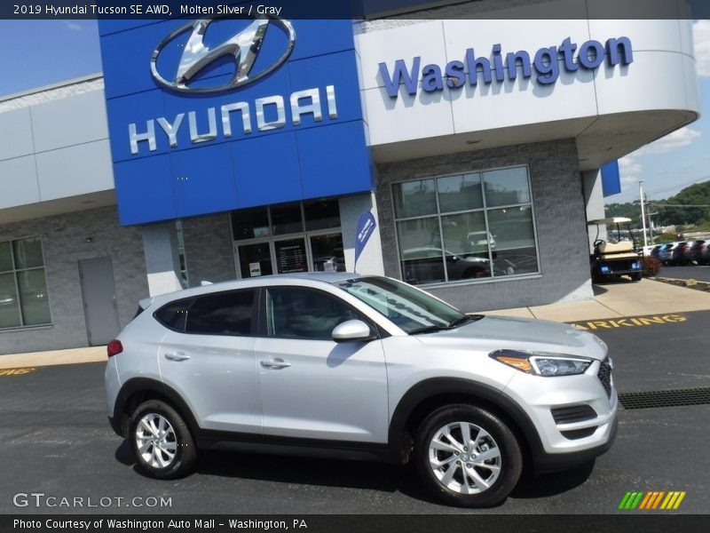 Molten Silver / Gray 2019 Hyundai Tucson SE AWD