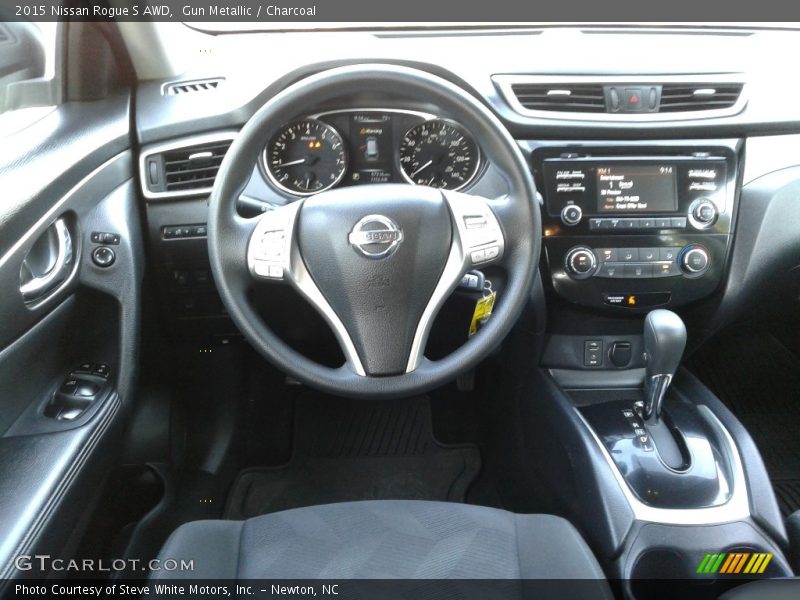 Gun Metallic / Charcoal 2015 Nissan Rogue S AWD