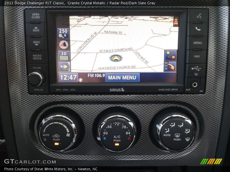 Granite Crystal Metallic / Radar Red/Dark Slate Gray 2013 Dodge Challenger R/T Classic