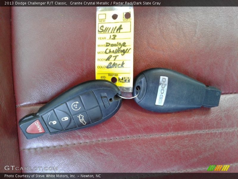Granite Crystal Metallic / Radar Red/Dark Slate Gray 2013 Dodge Challenger R/T Classic