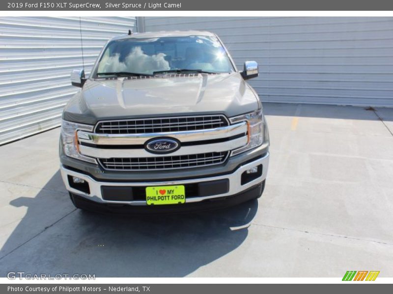 Silver Spruce / Light Camel 2019 Ford F150 XLT SuperCrew