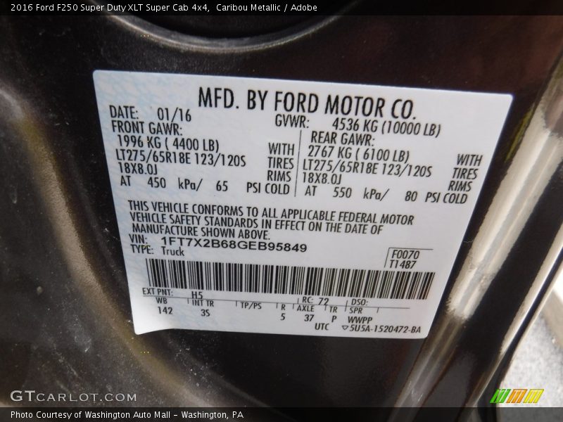 Caribou Metallic / Adobe 2016 Ford F250 Super Duty XLT Super Cab 4x4