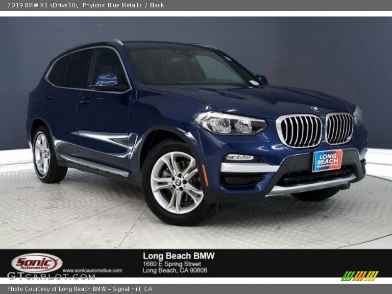 Phytonic Blue Metallic / Black 2019 BMW X3 sDrive30i