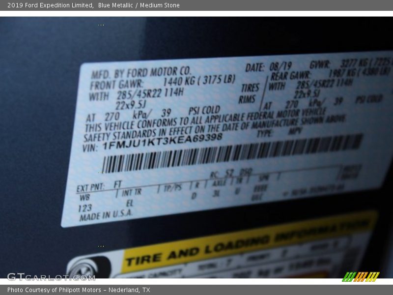 Blue Metallic / Medium Stone 2019 Ford Expedition Limited