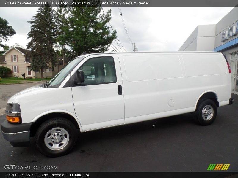 Summit White / Medium Pewter 2019 Chevrolet Express 2500 Cargo Extended WT