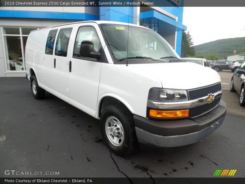 Summit White / Medium Pewter 2019 Chevrolet Express 2500 Cargo Extended WT