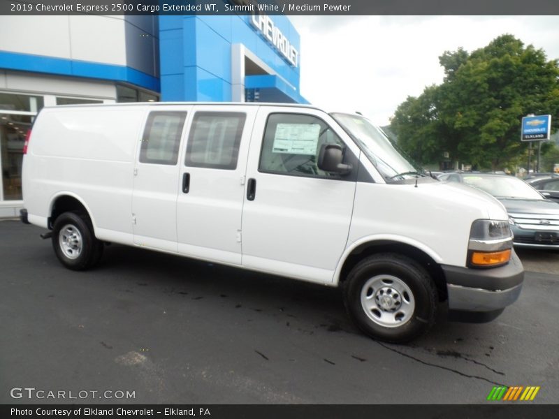 Summit White / Medium Pewter 2019 Chevrolet Express 2500 Cargo Extended WT