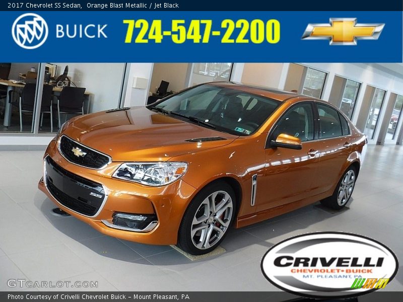 Orange Blast Metallic / Jet Black 2017 Chevrolet SS Sedan