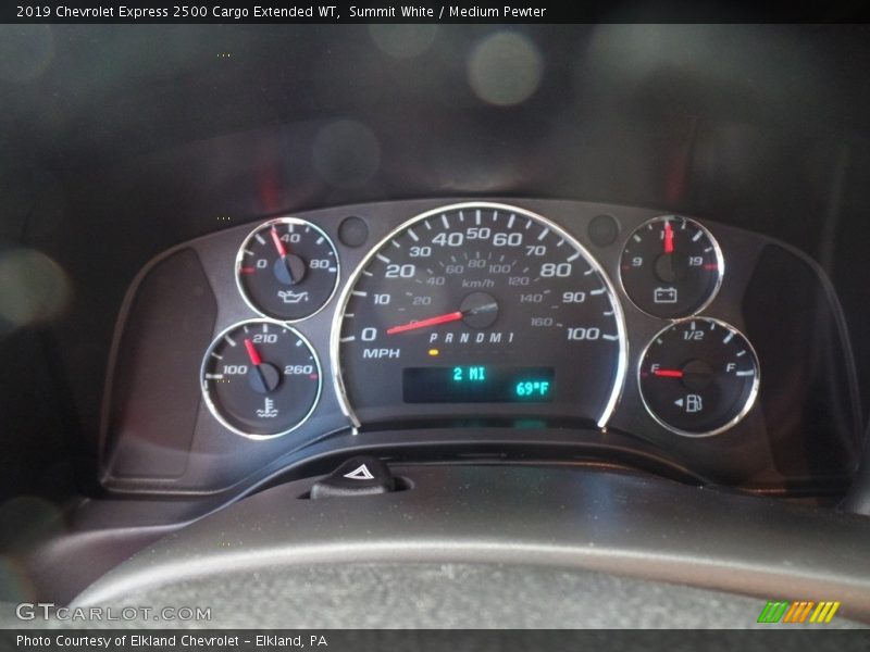 Summit White / Medium Pewter 2019 Chevrolet Express 2500 Cargo Extended WT