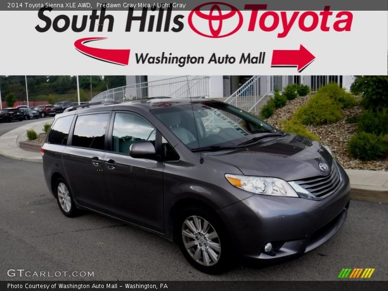 Predawn Gray Mica / Light Gray 2014 Toyota Sienna XLE AWD