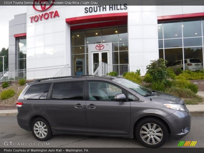 Predawn Gray Mica / Light Gray 2014 Toyota Sienna XLE AWD