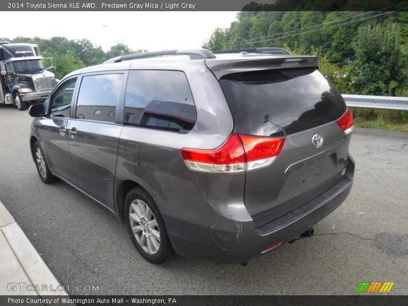 Predawn Gray Mica / Light Gray 2014 Toyota Sienna XLE AWD