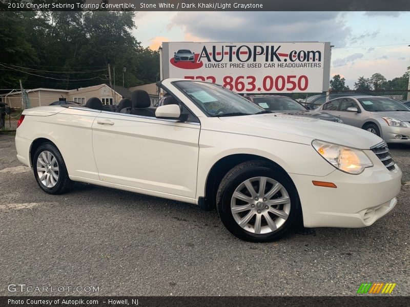 Stone White / Dark Khaki/Light Graystone 2010 Chrysler Sebring Touring Convertible
