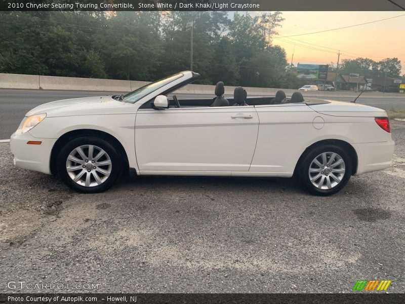 Stone White / Dark Khaki/Light Graystone 2010 Chrysler Sebring Touring Convertible