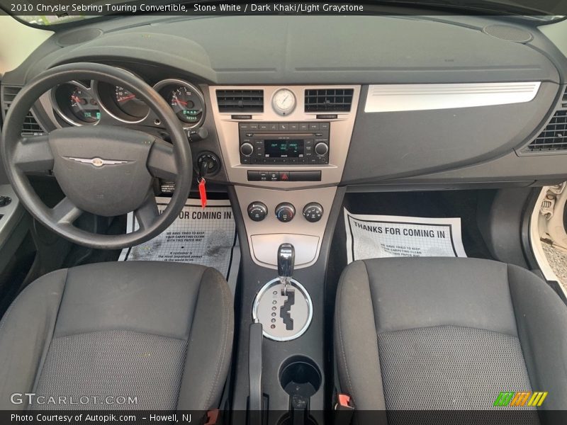 Stone White / Dark Khaki/Light Graystone 2010 Chrysler Sebring Touring Convertible