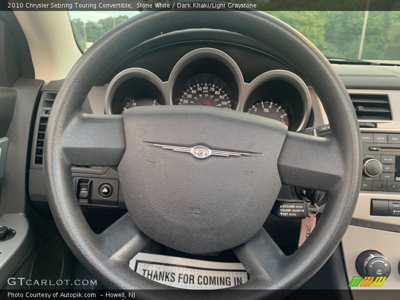 Stone White / Dark Khaki/Light Graystone 2010 Chrysler Sebring Touring Convertible