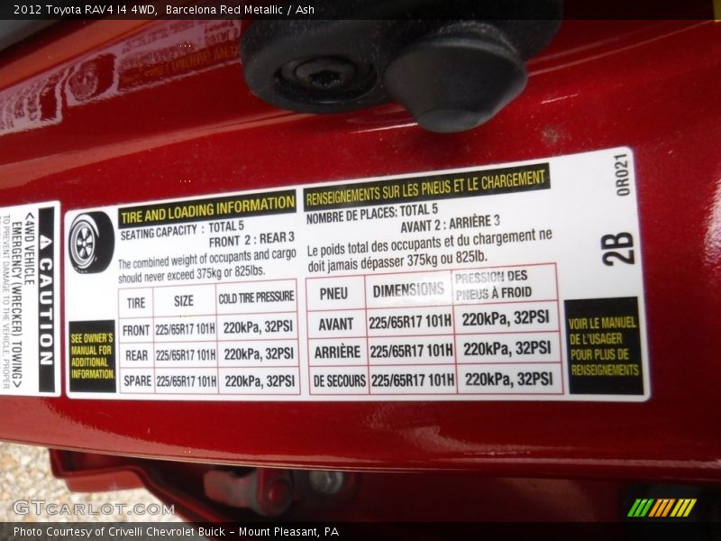 Barcelona Red Metallic / Ash 2012 Toyota RAV4 I4 4WD