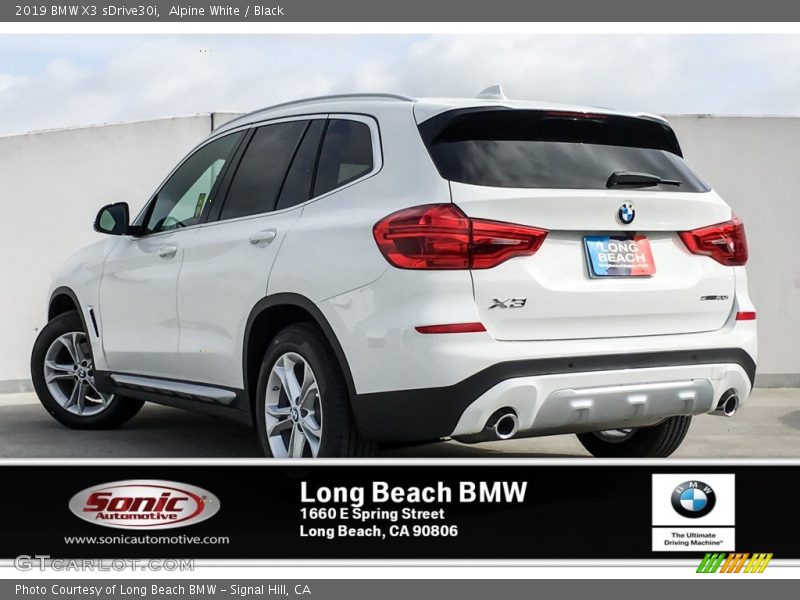 Alpine White / Black 2019 BMW X3 sDrive30i