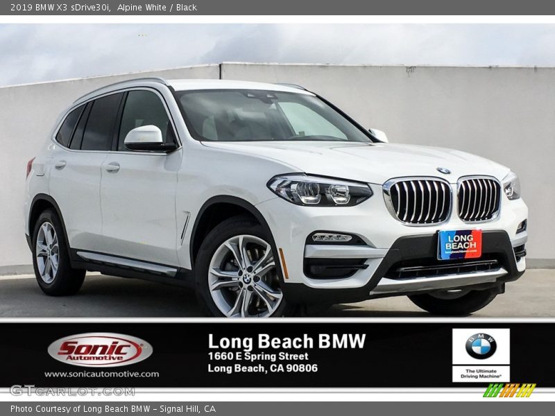 Alpine White / Black 2019 BMW X3 sDrive30i
