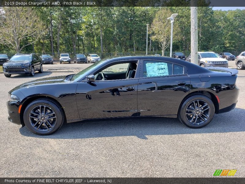 Pitch Black / Black 2019 Dodge Charger SXT AWD