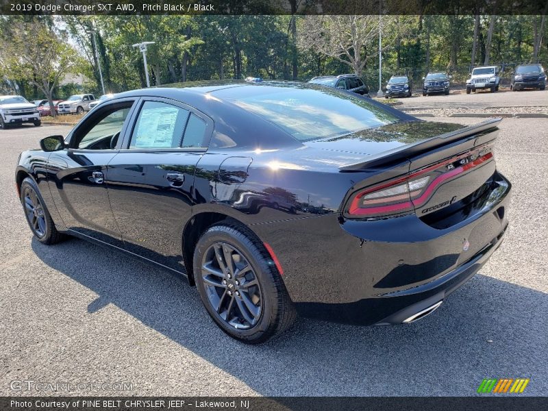 Pitch Black / Black 2019 Dodge Charger SXT AWD