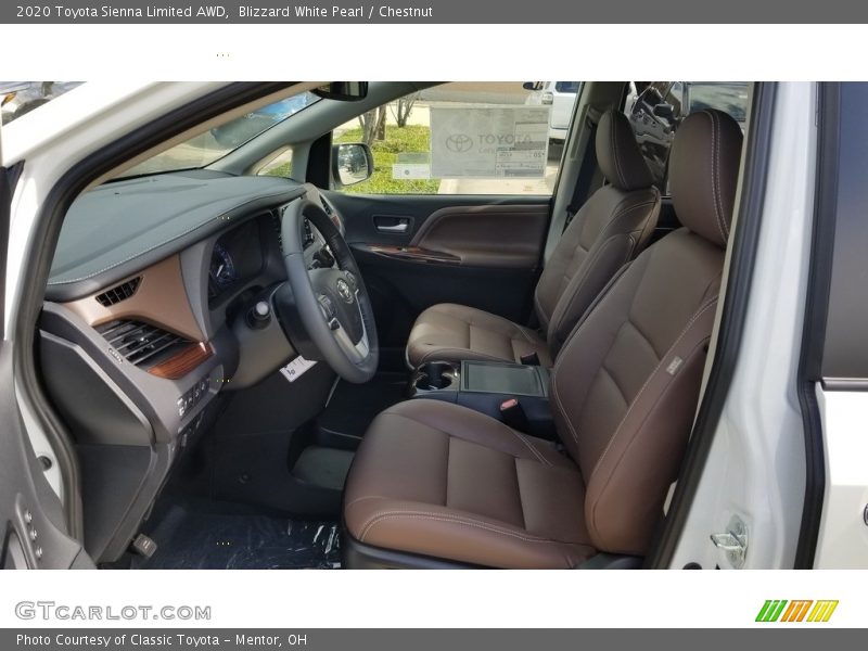 Blizzard White Pearl / Chestnut 2020 Toyota Sienna Limited AWD