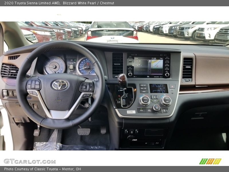 Blizzard White Pearl / Chestnut 2020 Toyota Sienna Limited AWD