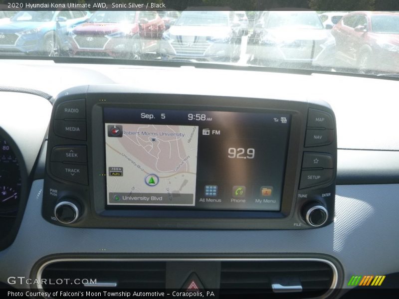 Sonic Silver / Black 2020 Hyundai Kona Ultimate AWD